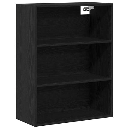 Highboard med skuffe 2 pcs Sort eg Konstrueret træ