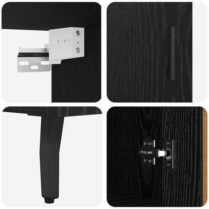 Highboard 2 pcs Sort eg Konstrueret træ