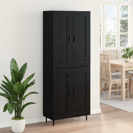 Highboard 2 pcs Sort eg Konstrueret træ
