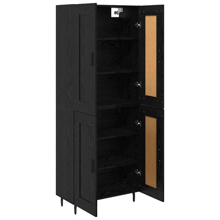 Highboard 2 pcs Sort eg Konstrueret træ