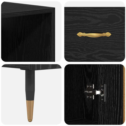 Highboard Sort eg 69,5 x 34 x 180 cm Konstrueret træ