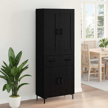 Highboard 2 stk. Sort eg 69,5 x 34 x 180 cm Konstrueret træ