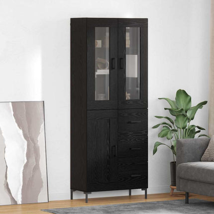 Highboard 2 stk. Sort eg 69,5 x 34 x 180 cm Konstrueret træ