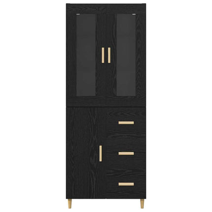 Highboard Sort eg 34,5 x 34 x 180 cm Konstrueret træ