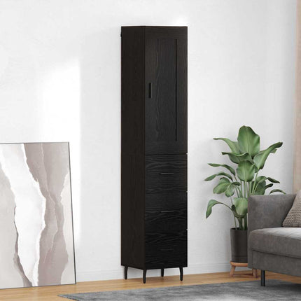 Highboard Sort eg 34,5 x 34 x 180 cm Konstrueret træ