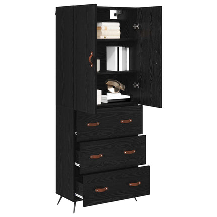 Highboard Sort eg 69,5 x 34 x 180 cm Konstrueret træ