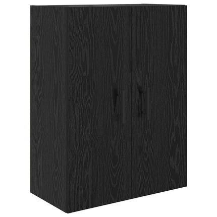 Highboard 2 pcs Sort eg 69,5 x 34 x 180 cm Ingeniørtræ og glas