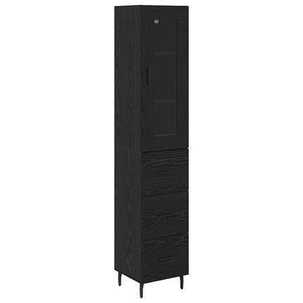 Highboard Sort eg 34,5 x 34 x 180 cm Konstrueret træ