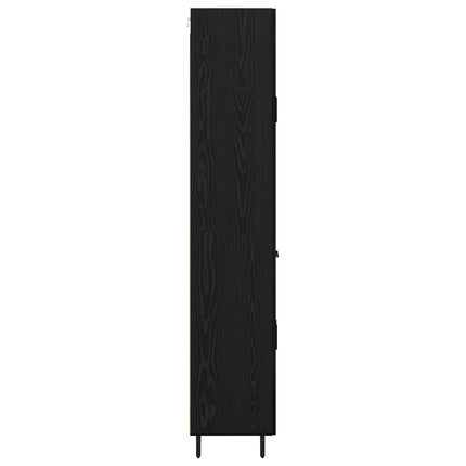Highboard med skuffe 2 pcs Sort eg Konstrueret træ