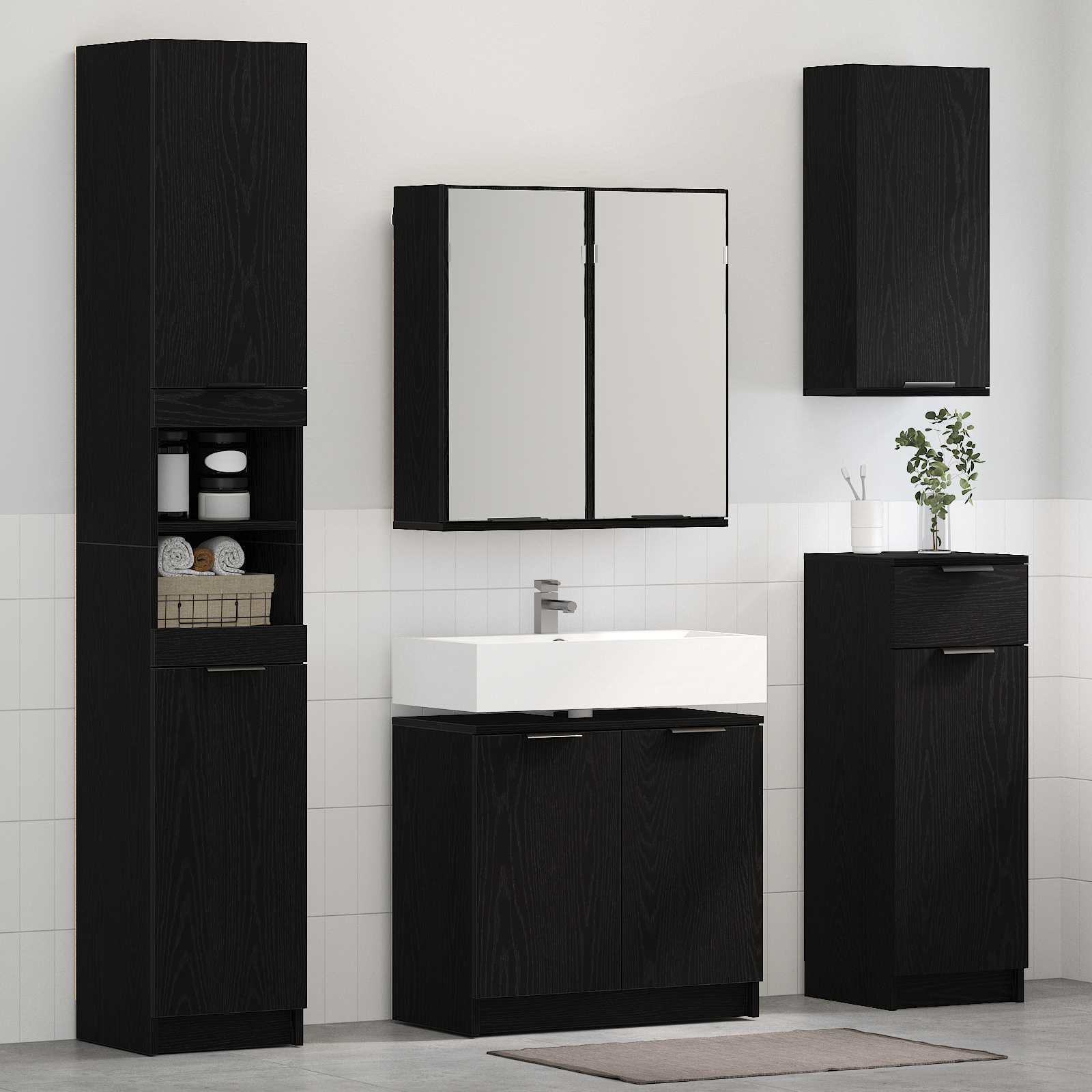 Badevrelsesmbel st 4 stk. Sort eg 64,5 x 33,5 x 59 cm