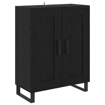 Highboard 2 pcs Sort eg 69,5 x 34 x 180 cm Ingeniørtræ og glas