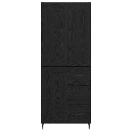 Highboard 2 pcs Sort eg 69,5 x 34 x 180 cm Konstrueret træ
