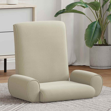 Justerbar Gulvstol Sandfarvet Kornet Velour
