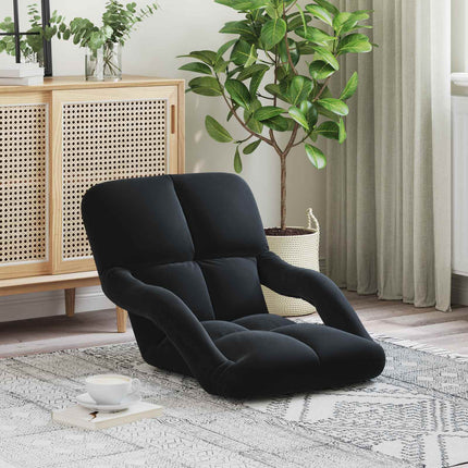 Justerbar Gulvstol Sort Fløjl