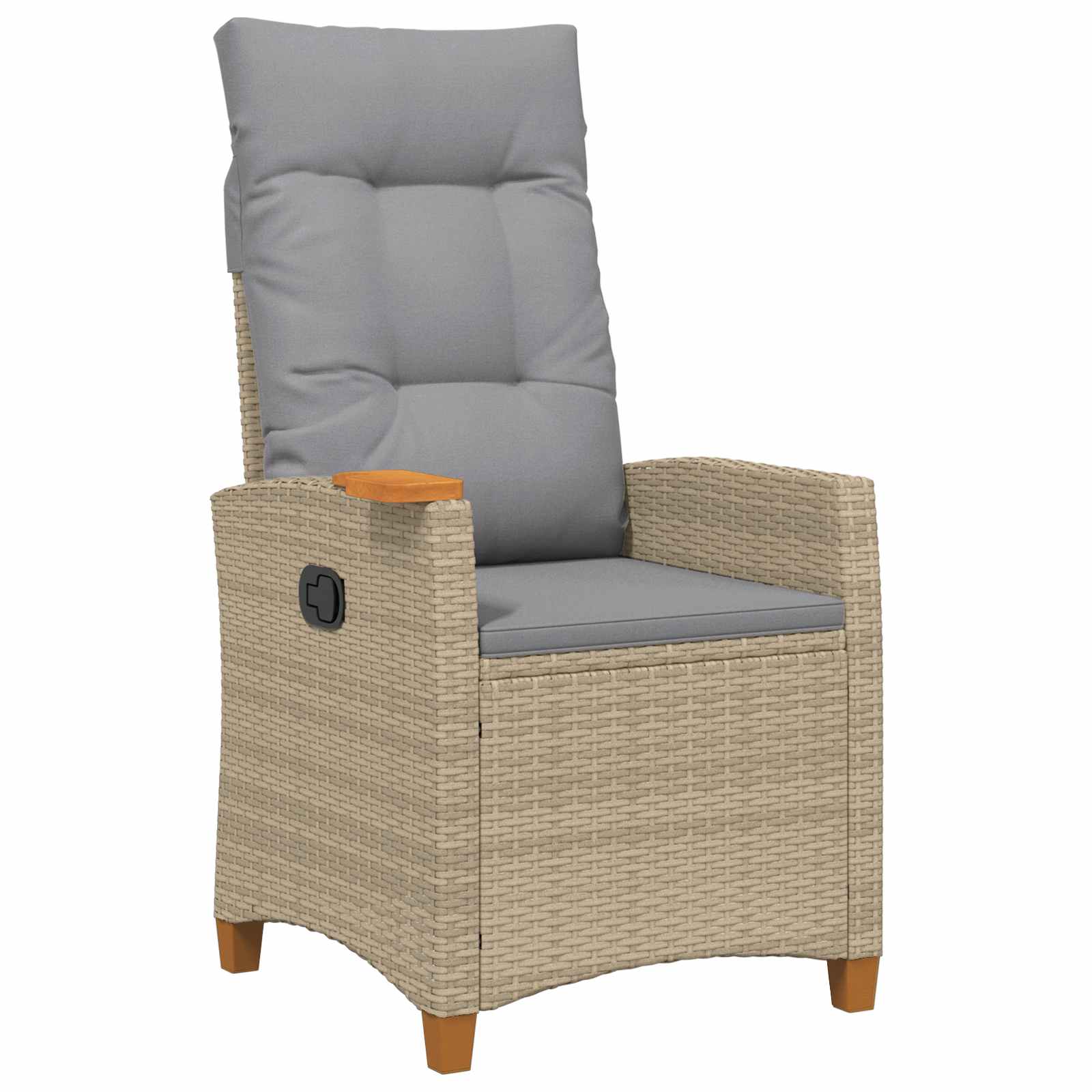 Lænestol med teplade med pude 62 x 64 x 112 cm polyrattan