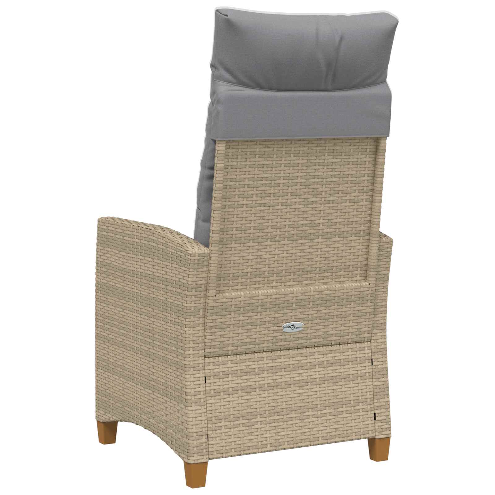 Lænestol med teplade med pude 62 x 64 x 112 cm polyrattan