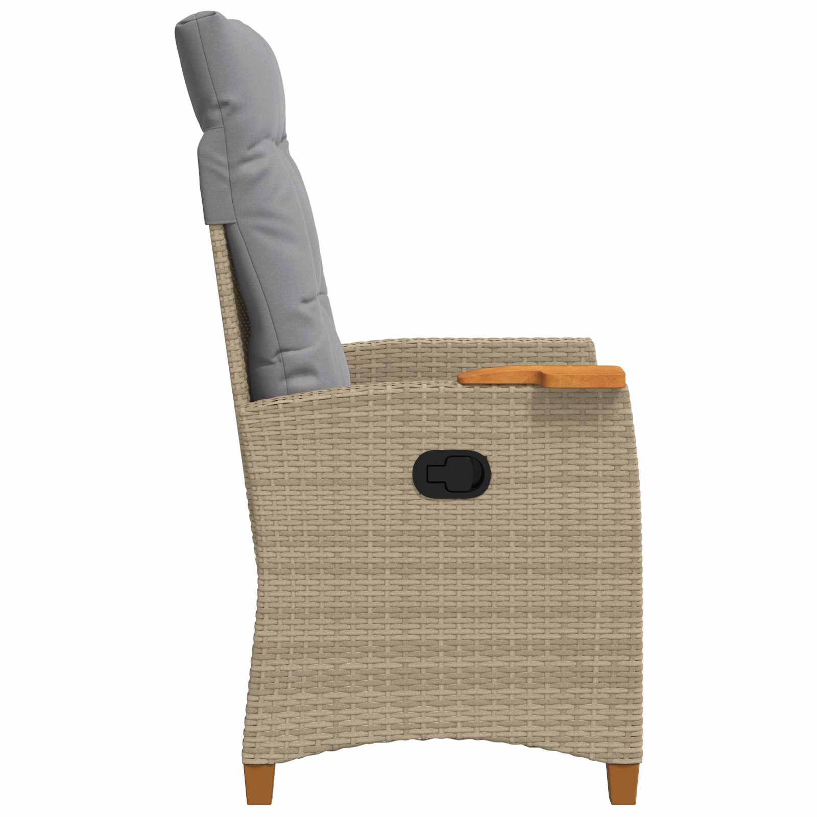 Lænestol med teplade med pude 62 x 64 x 112 cm polyrattan