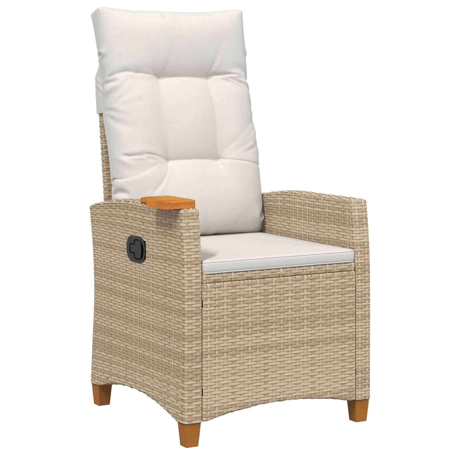 Lænestol med teplade med pude 62 x 64 x 112 cm polyrattan