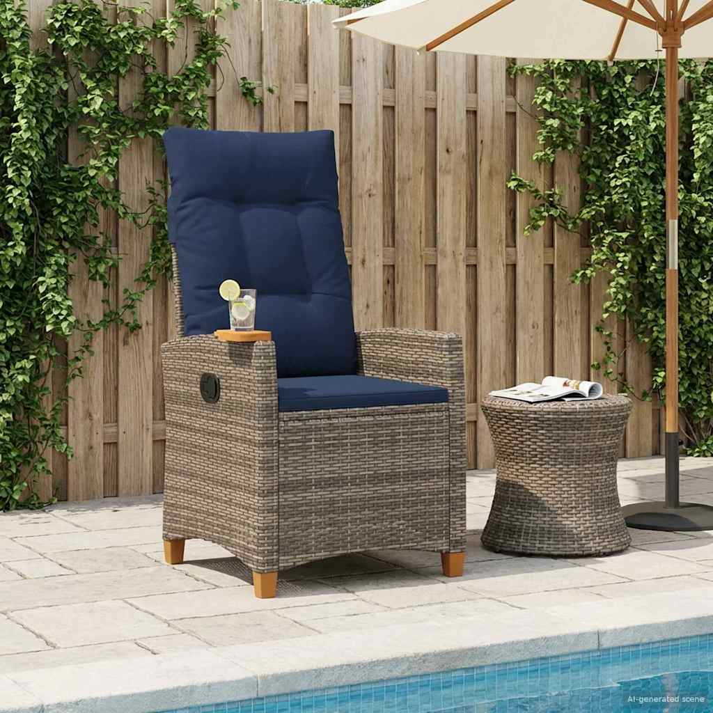 Lænestol med teplade med pude 62 x 64 x 112 cm polyrattan