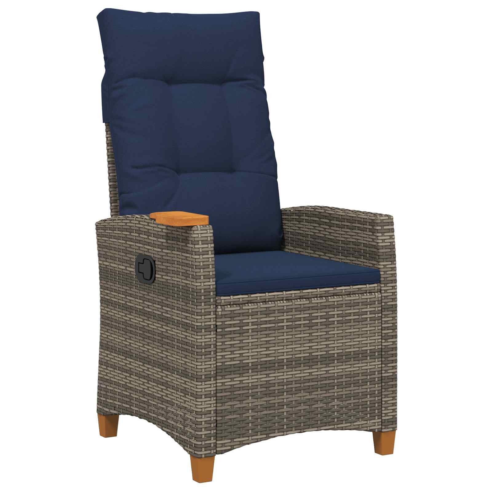 Lænestol med teplade med pude 62 x 64 x 112 cm polyrattan