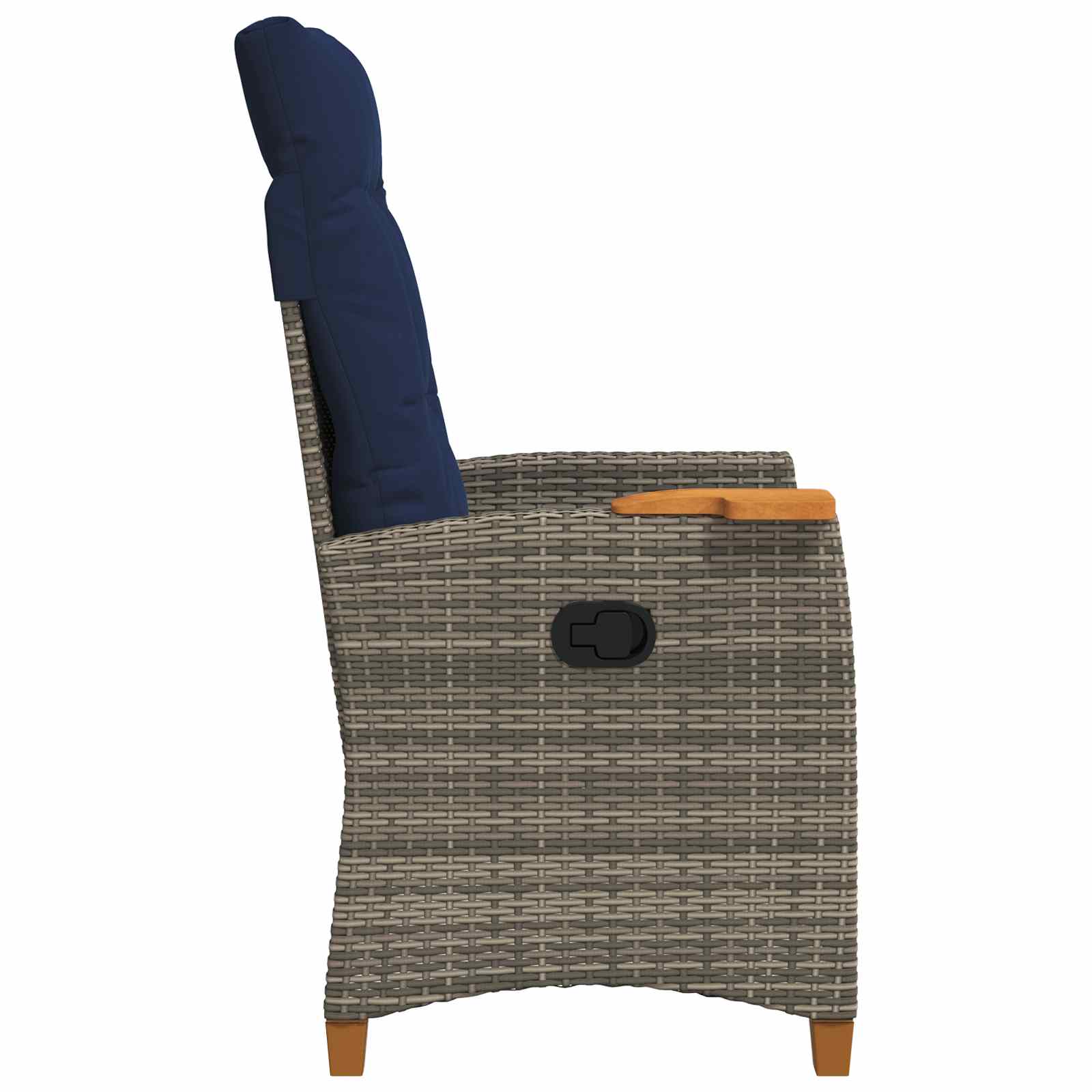 Lænestol med teplade med pude 62 x 64 x 112 cm polyrattan