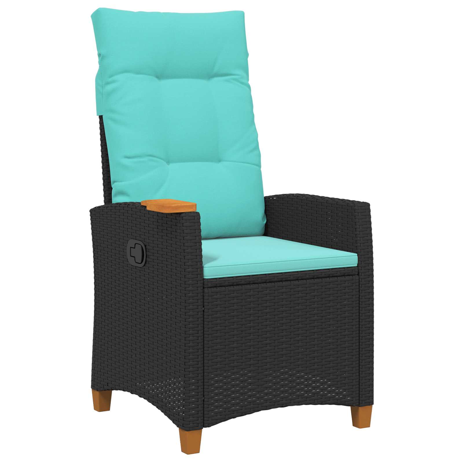 Lænestol med teplade med pude 62 x 64 x 112 cm polyrattan