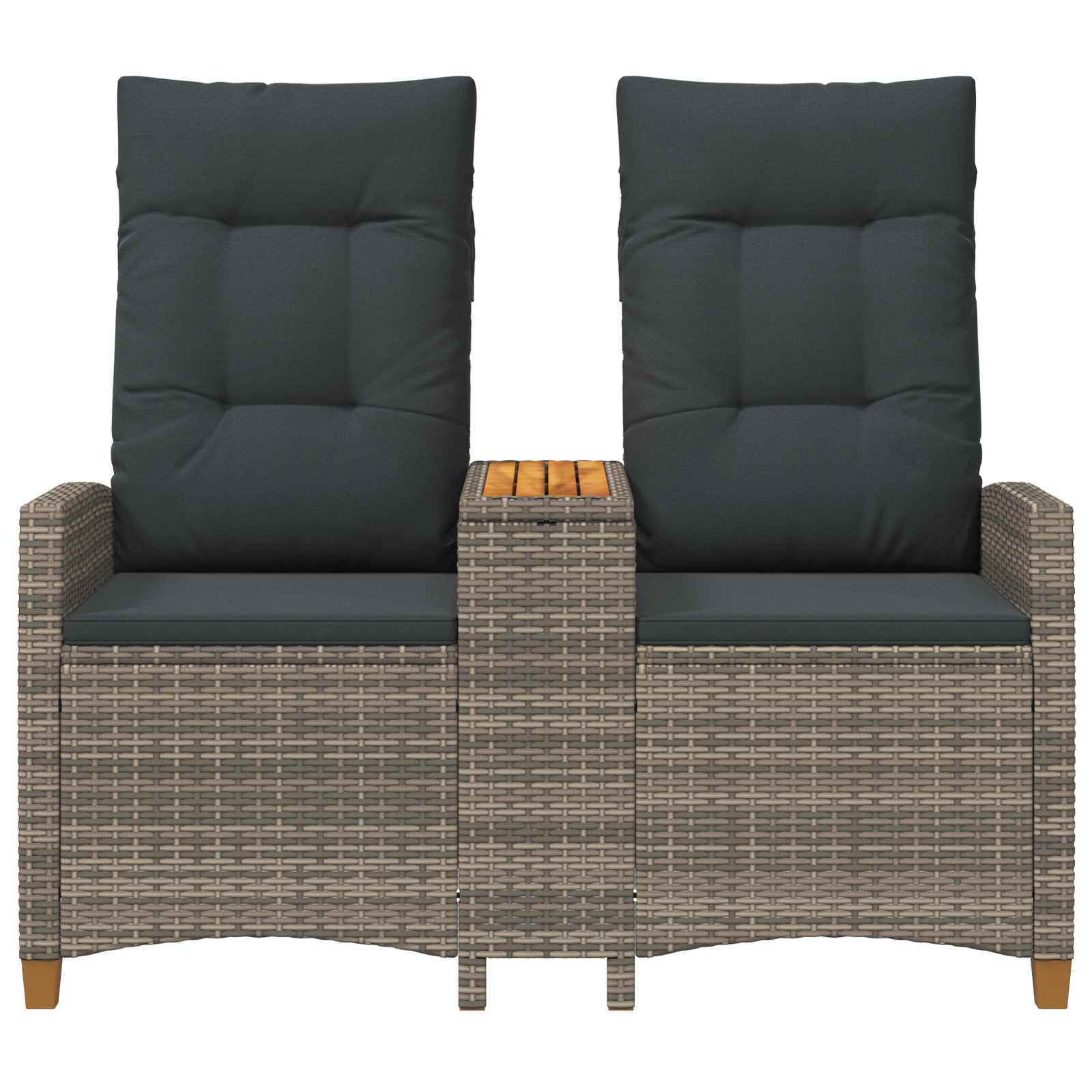 Reclining Bench med Bord Grå og Mørkegrå 126 x 65 x 112 cm