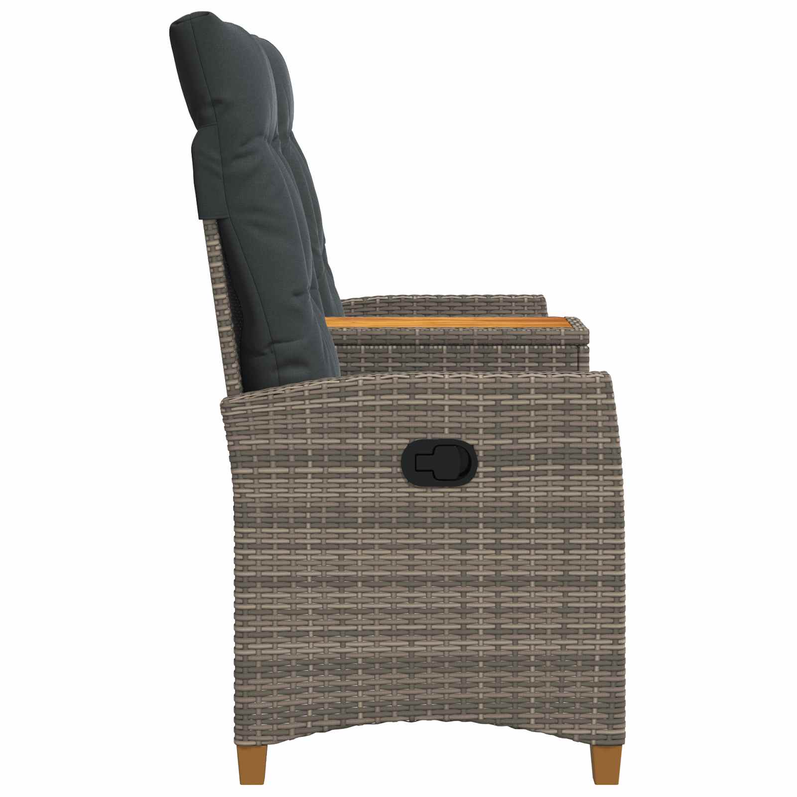 Reclining Bench med Bord Grå og Mørkegrå 126 x 65 x 112 cm