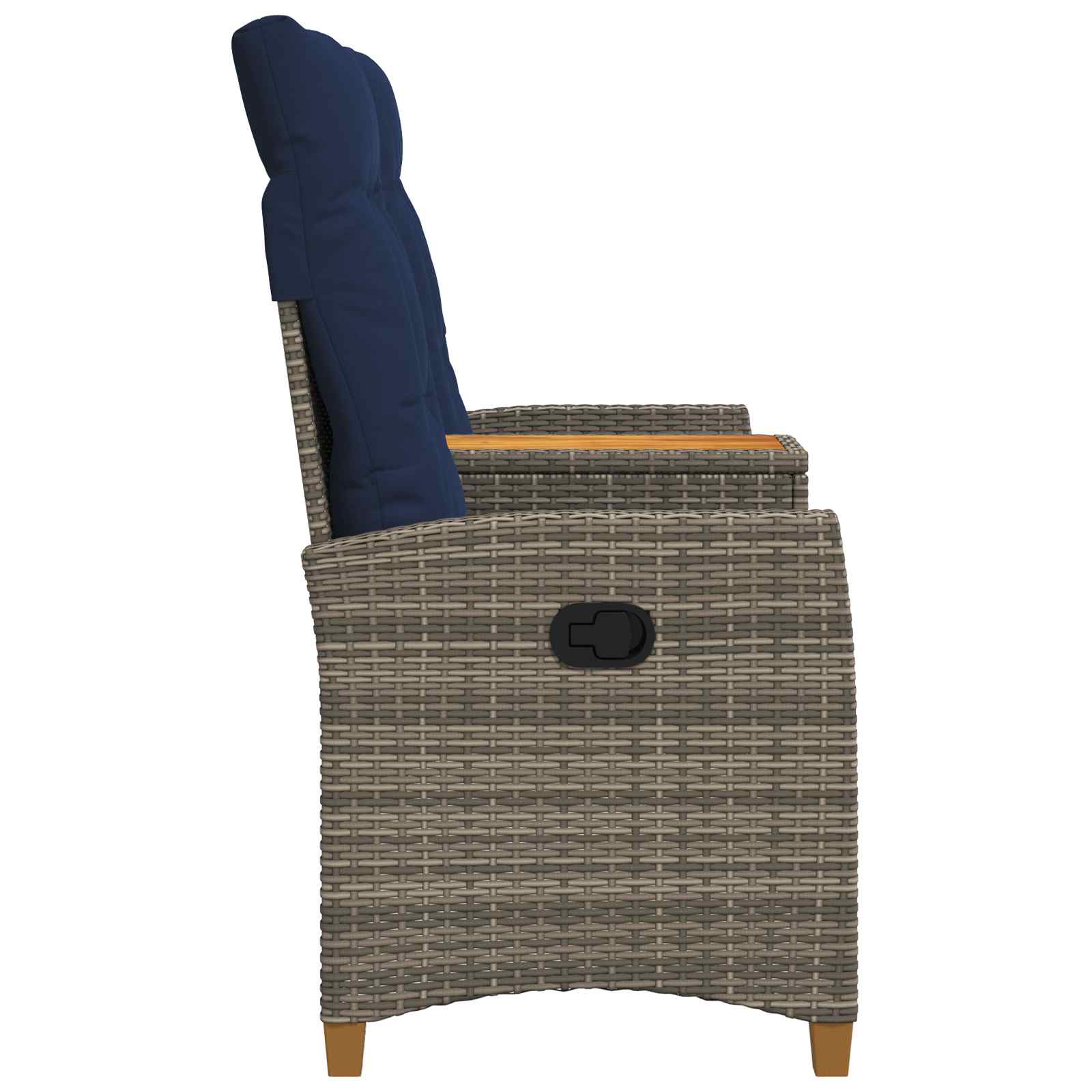 Reclining Bench med Bord Grå og Marineblå 126 x 65 x 112 cm