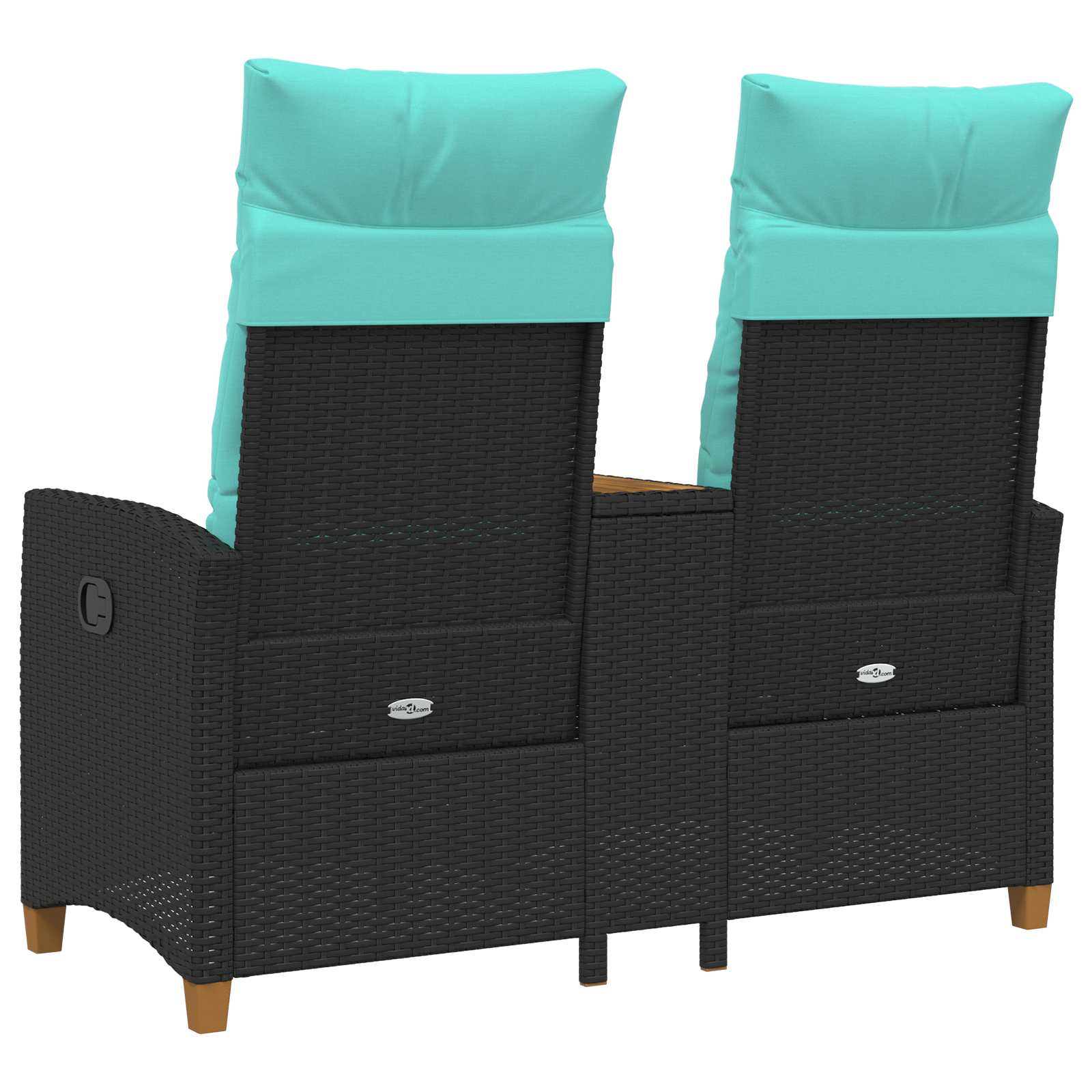 Reclining Bench med Bord Sort og turkis 126 x 65 x 112 cm
