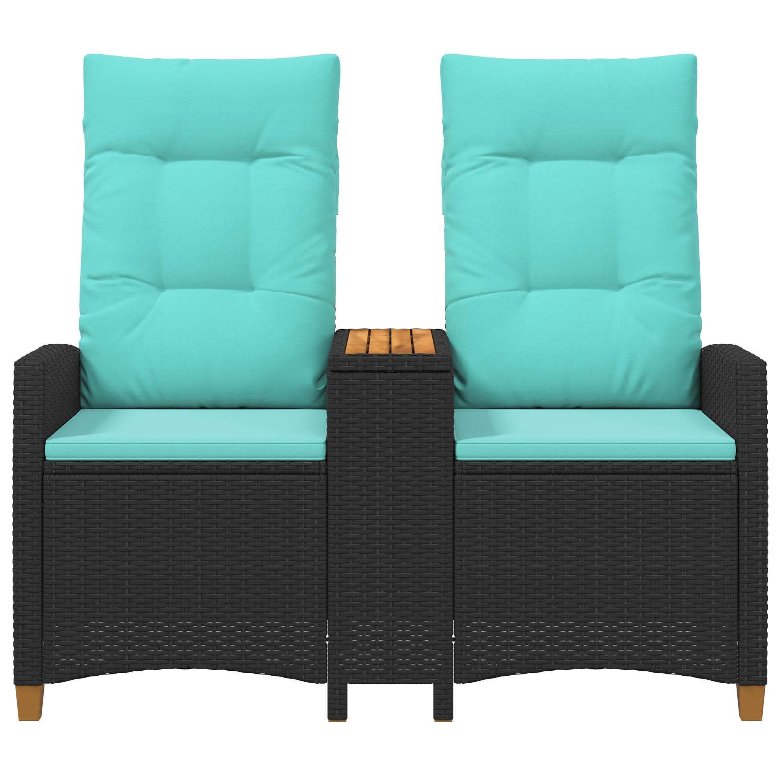 Reclining Bench med Bord Sort og turkis 126 x 65 x 112 cm