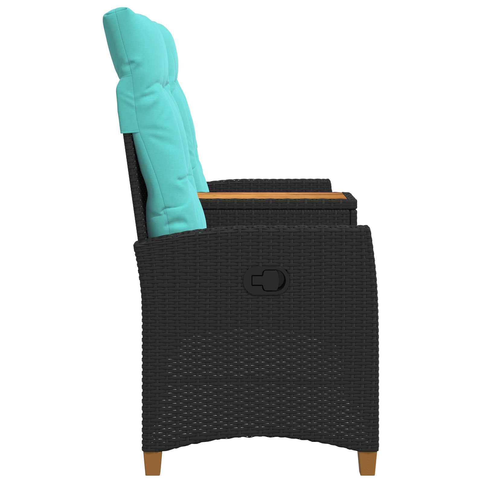 Reclining Bench med Bord Sort og turkis 126 x 65 x 112 cm