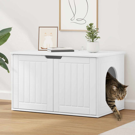 Kat Hus Hvid 85 x 55 x 50,5 cm Konstrueret træ