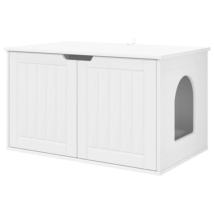 Kat Hus Hvid 85 x 55 x 50,5 cm Konstrueret træ