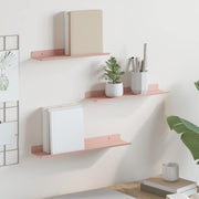 Svævende hylde Vægmonteret 3 pcs Lyserød 40 x 9 x 2,5 cm Stål