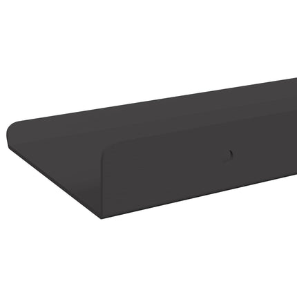 Svævende hylde Vægmonteret 2 pcs Sort 80 x 9 x 2,5 cm Stål