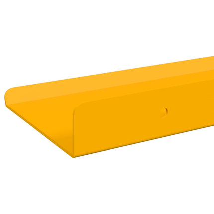 Svævende hylde 4 pcs Sennepsgul 80 x 9 x 2,5 cm Stål