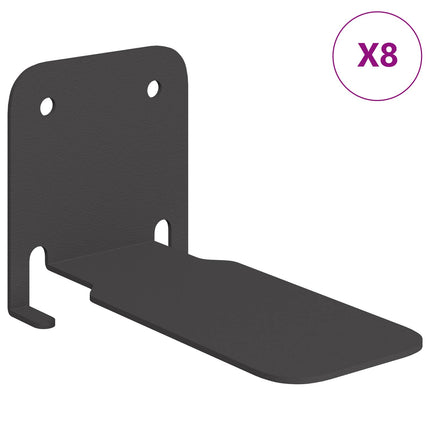 Usynlig flydende hylde Vægmonteret 8 stk. Sort 6 x 11 x 6,5 cm