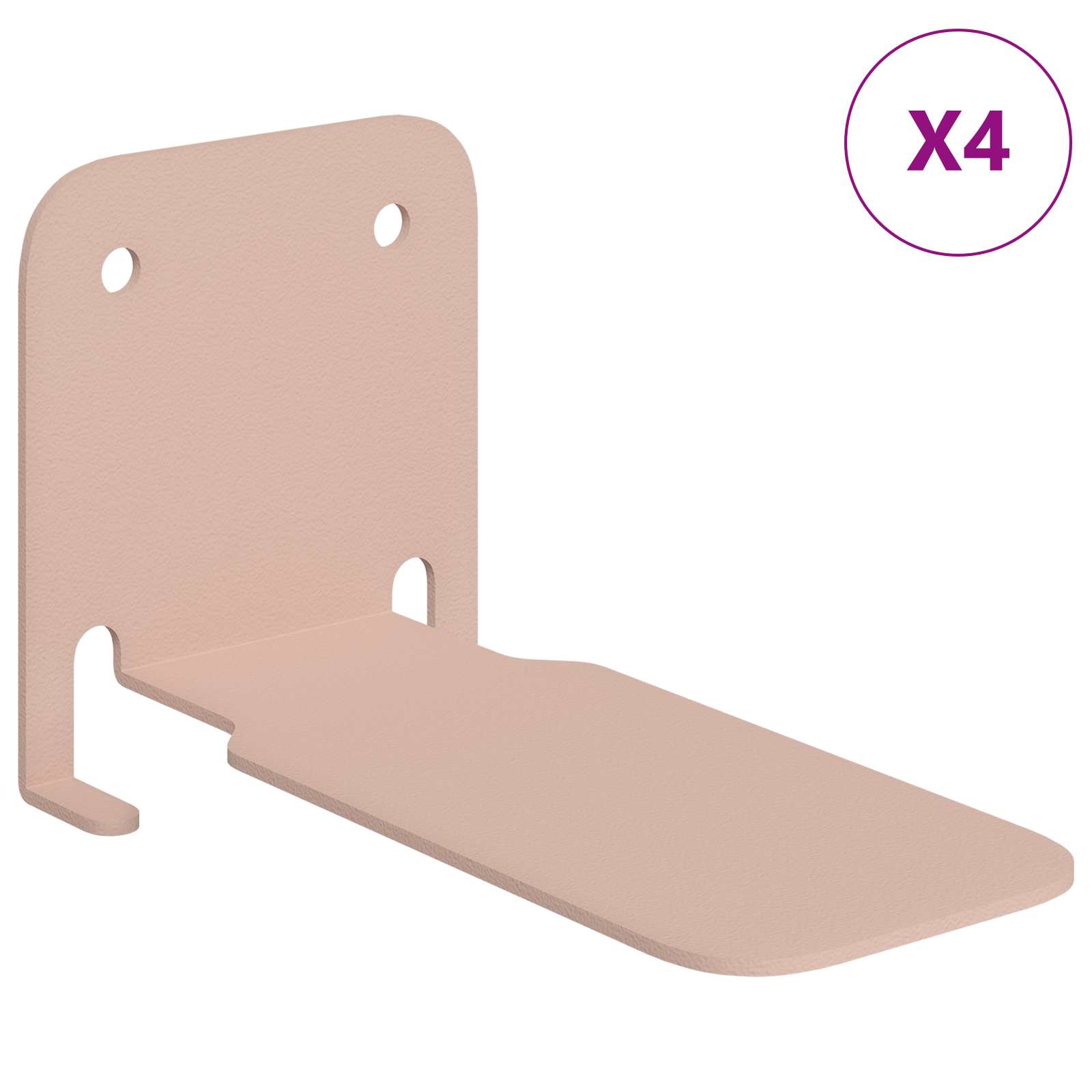 Svævende hylde med hylde 4 pcs Lyserød 6 x 10,8 x 6,6 cm