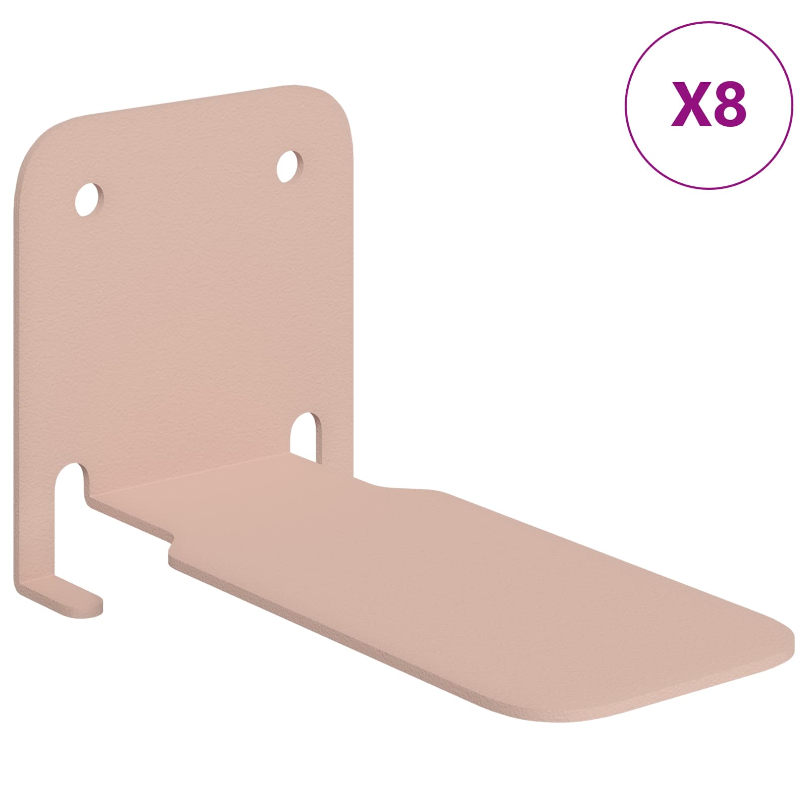 Svævende hylde med hylde 8 pcs Lyserød 6 x 10,8 x 6,6 cm