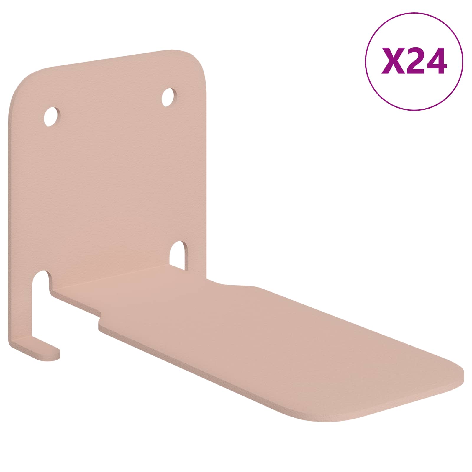 Svævende hylde med hylde 24 pcs Lyserød 6 x 10,8 x 6,6 cm
