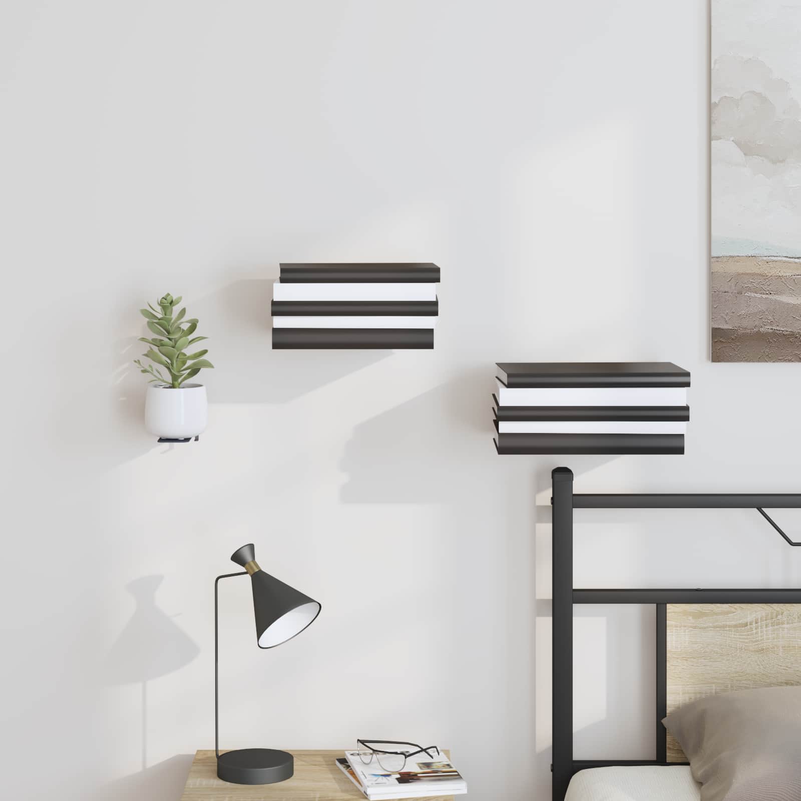 Svævende hylde med hylde 8 pcs Antracit 6 x 10,8 x 6,6 cm