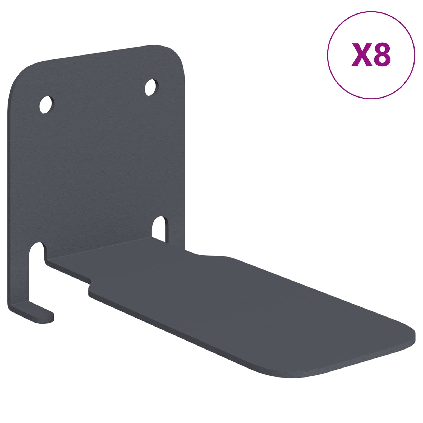 Svævende hylde med hylde 8 pcs Antracit 6 x 10,8 x 6,6 cm