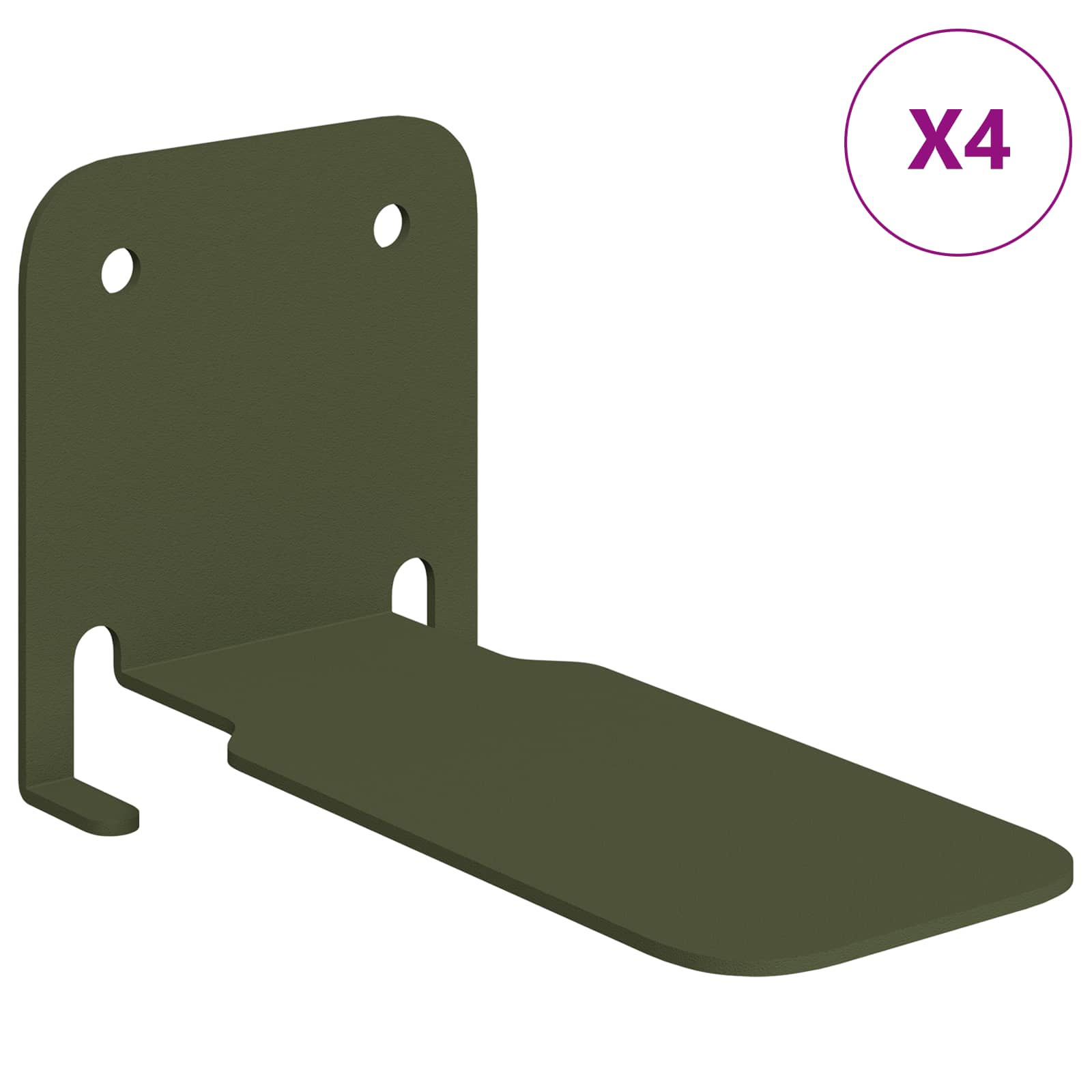 Svævende hylde med hylde 4 pcs Oliven grøn 6 x 10,8 x 6,6 cm