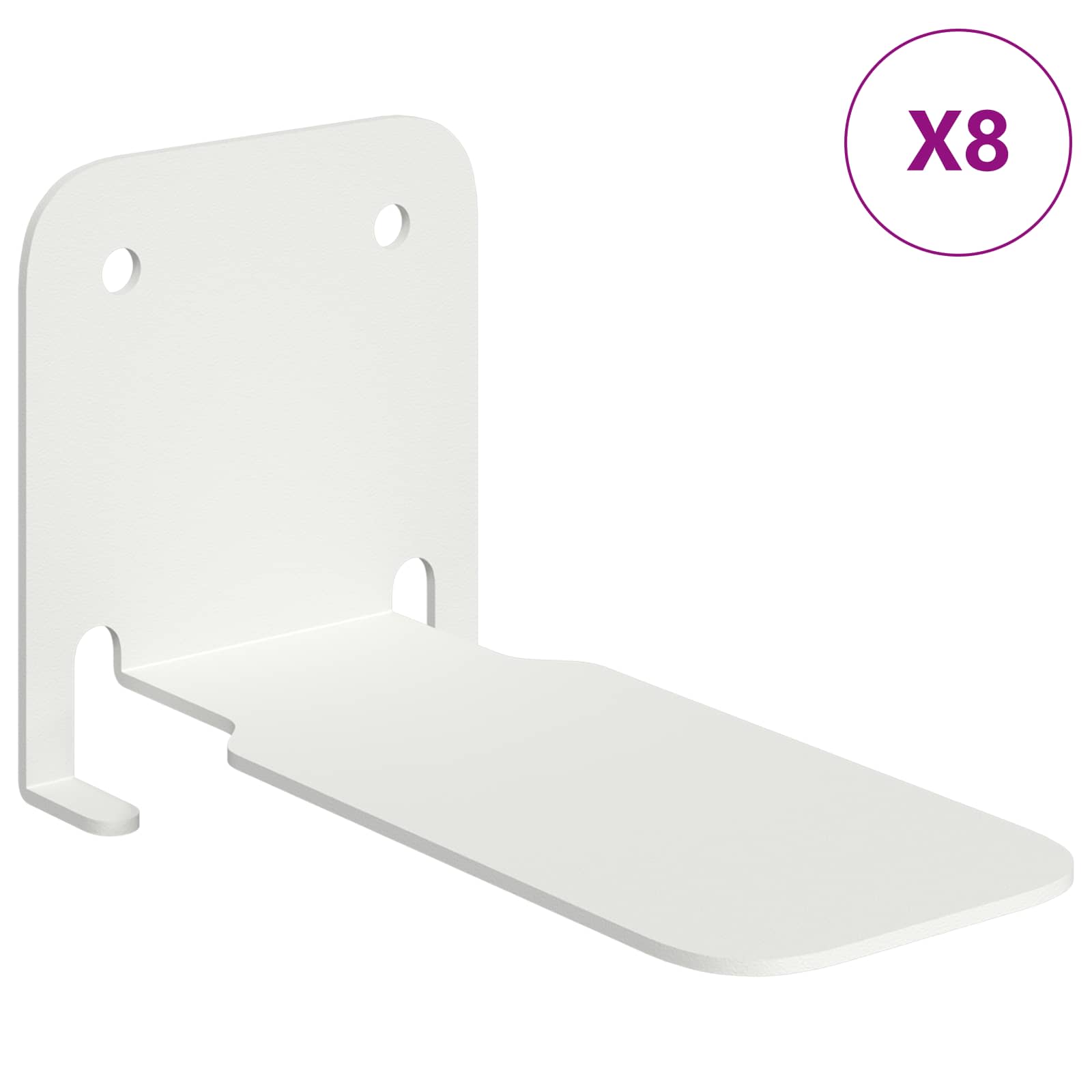 Svævende hylde med hylde 8 pcs Hvid 6 x 10,8 x 6,6 cm