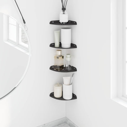 Svævende hylde med hylde 4 pcs Sort 15 x 15 x 2 cm