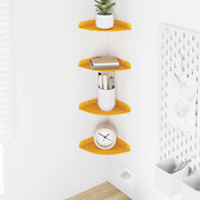 Svævende hylde med hylde 4 pcs Sennepsgul 15 x 15 x 2 cm
