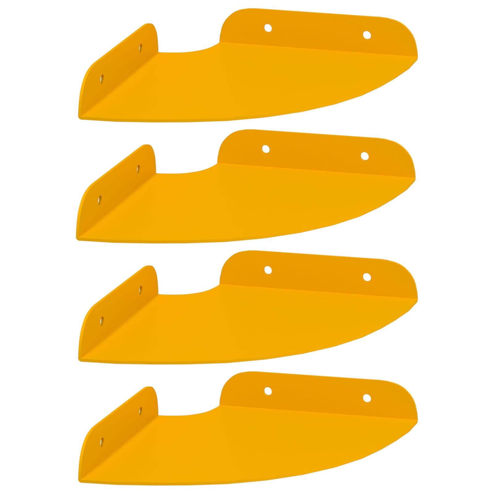 Svævende hylde med hylde 4 pcs Sennepsgul 15 x 15 x 2 cm
