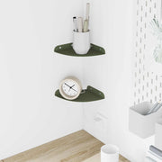Svævende hylde med hylde 2 pcs Oliven grøn 15 x 15 x 2 cm