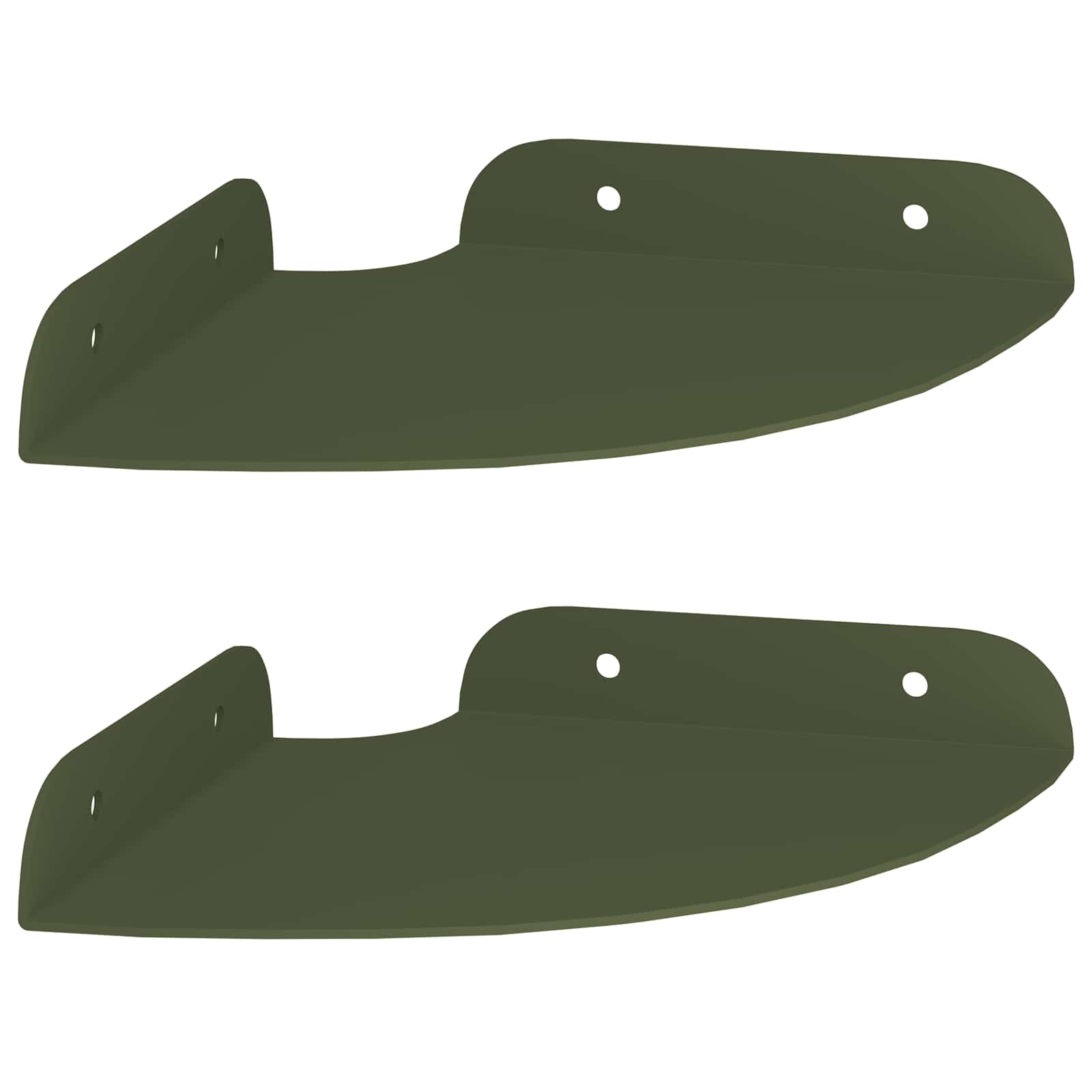 Svævende hylde med hylde 2 pcs Oliven grøn 15 x 15 x 2 cm